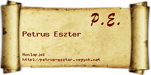 Petrus Eszter névjegykártya